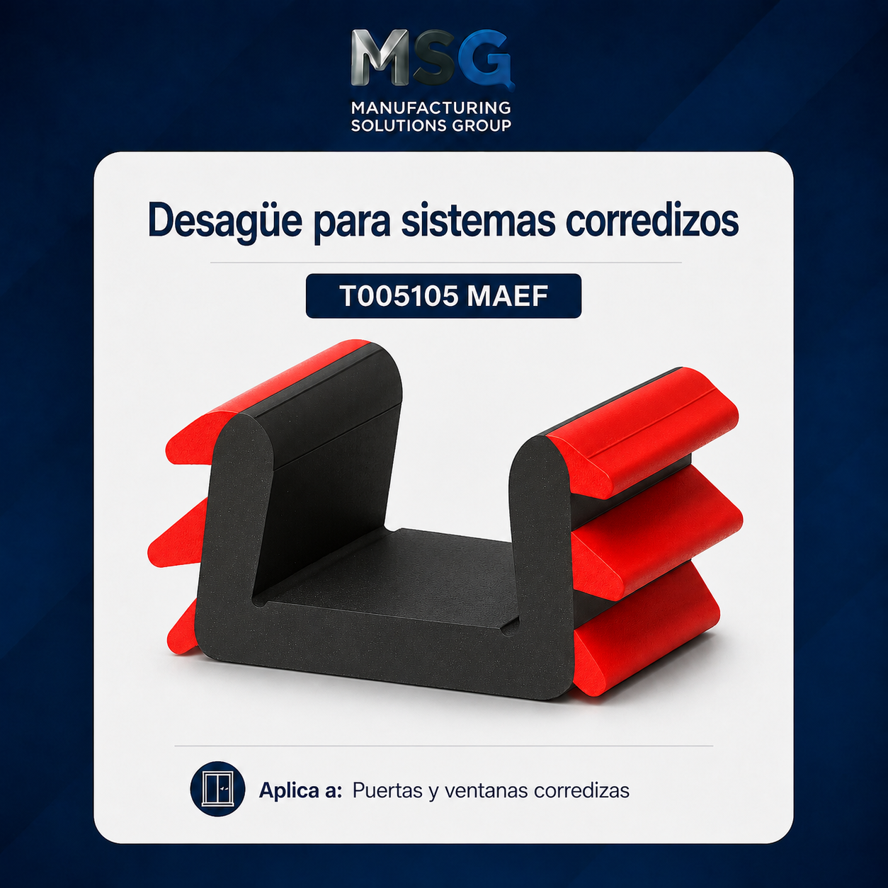 Desagüe para sistemas corredizos de aluminio — T005105