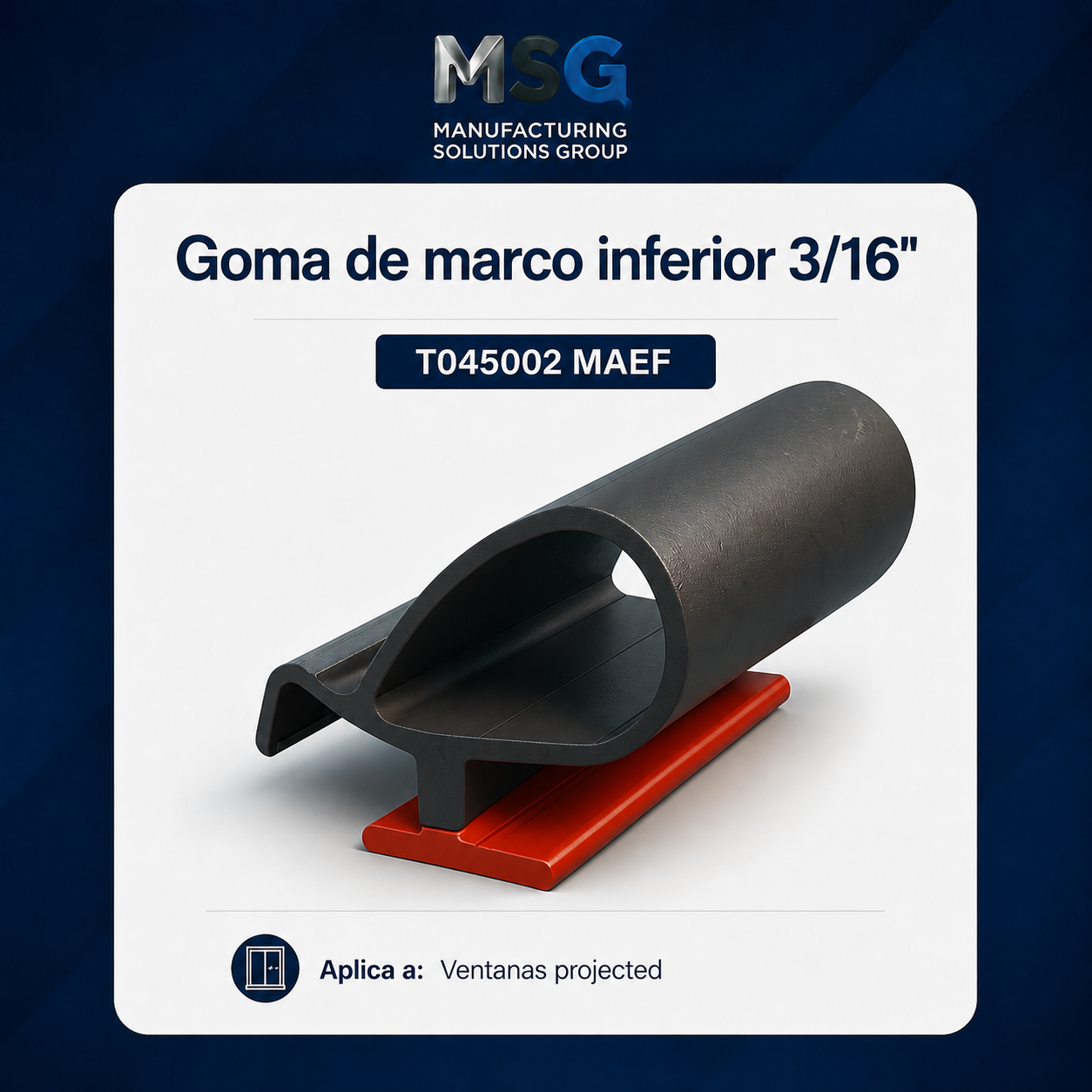 Goma para marco inferior de ventana projected — T045002