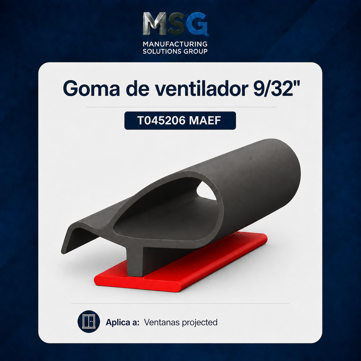 Goma para ventilador de ventana projected — T045206