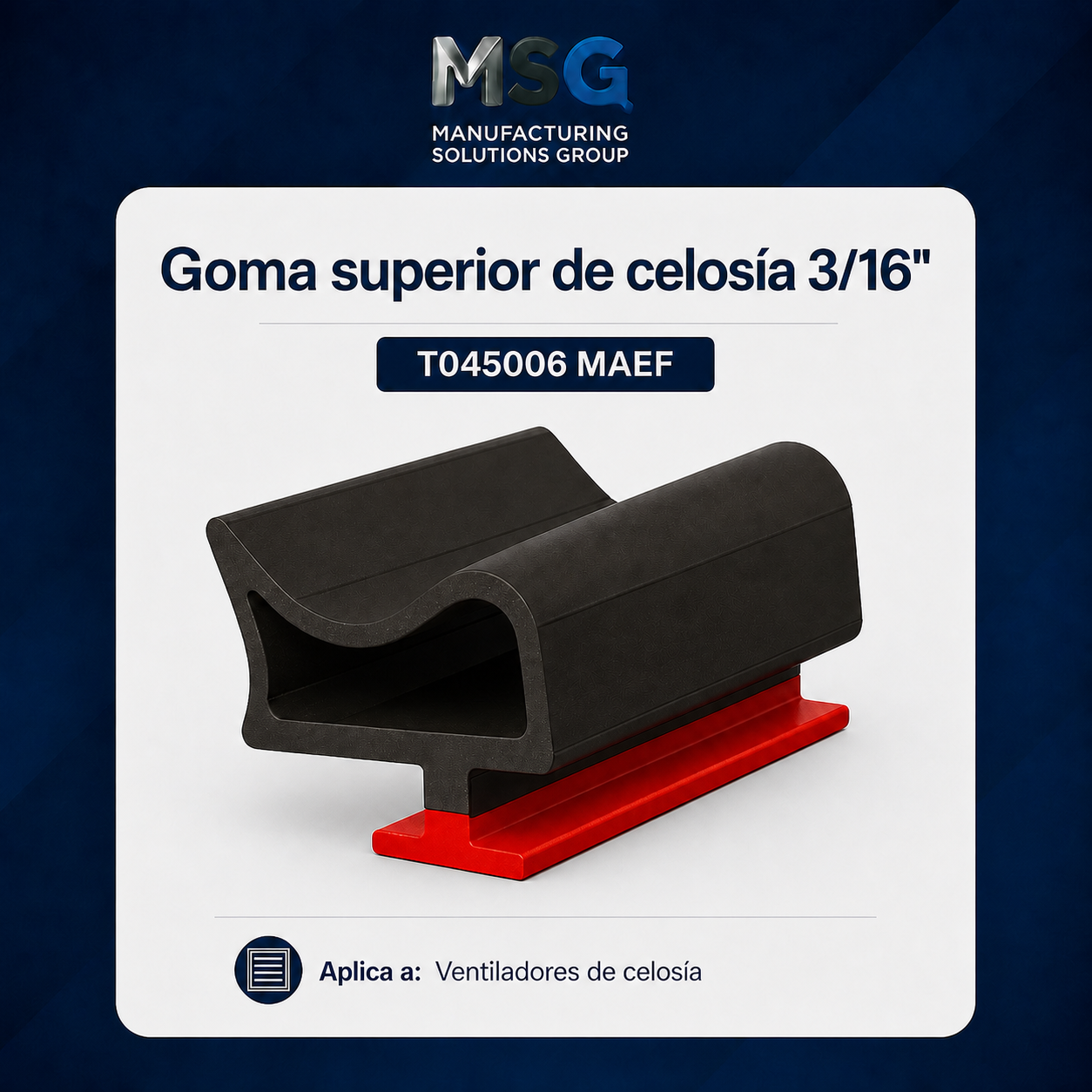 Goma superior para ventiladores de celosía — T045006