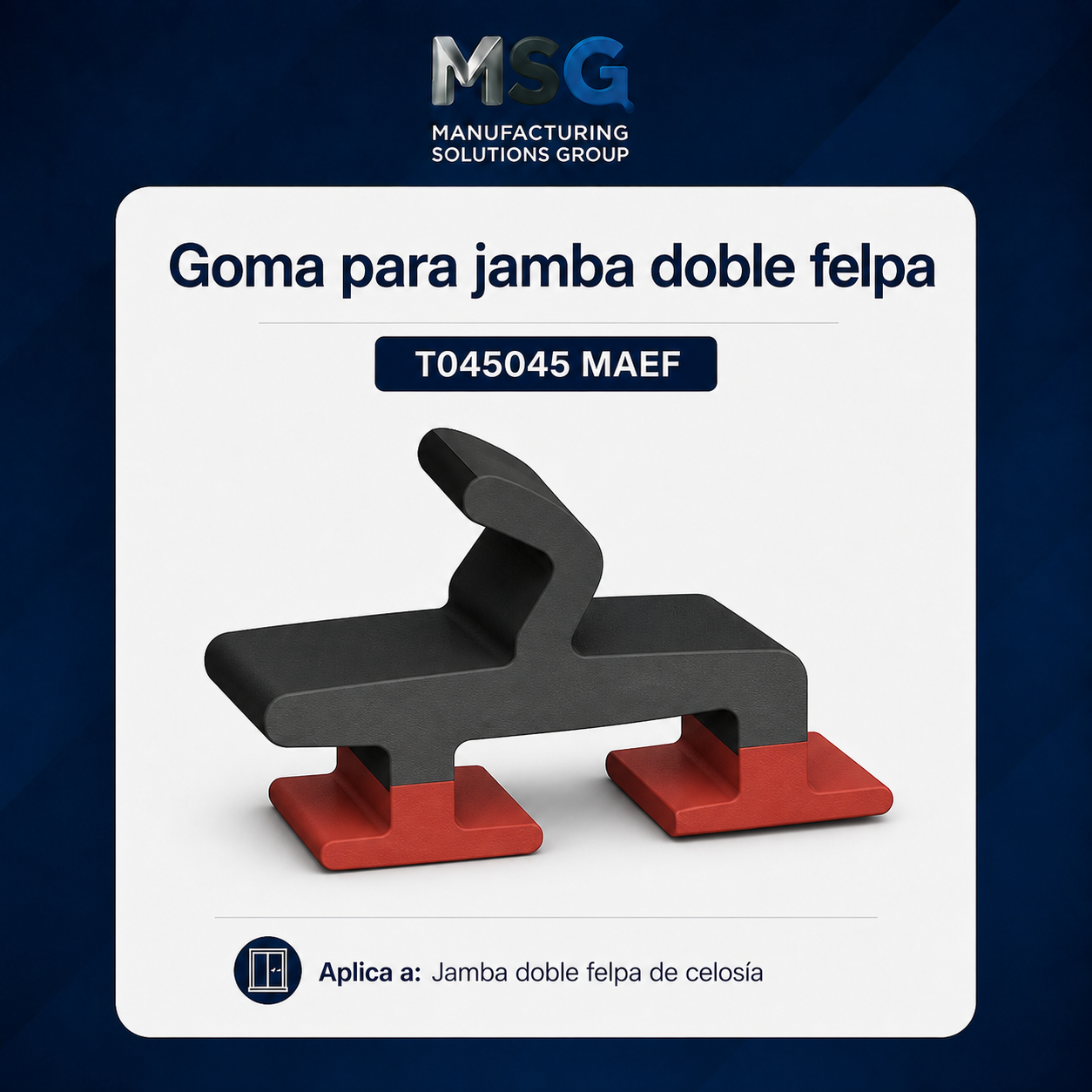 Goma para jamba de celosía doble felpa — T045045