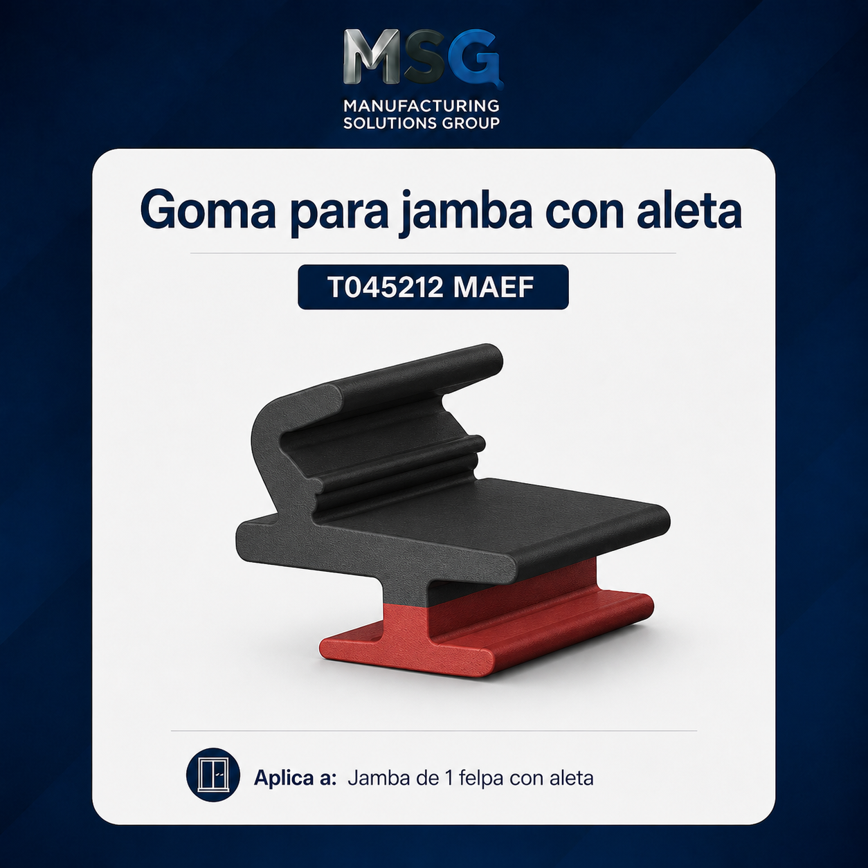 Goma para jamba de celosía con aleta — T045212