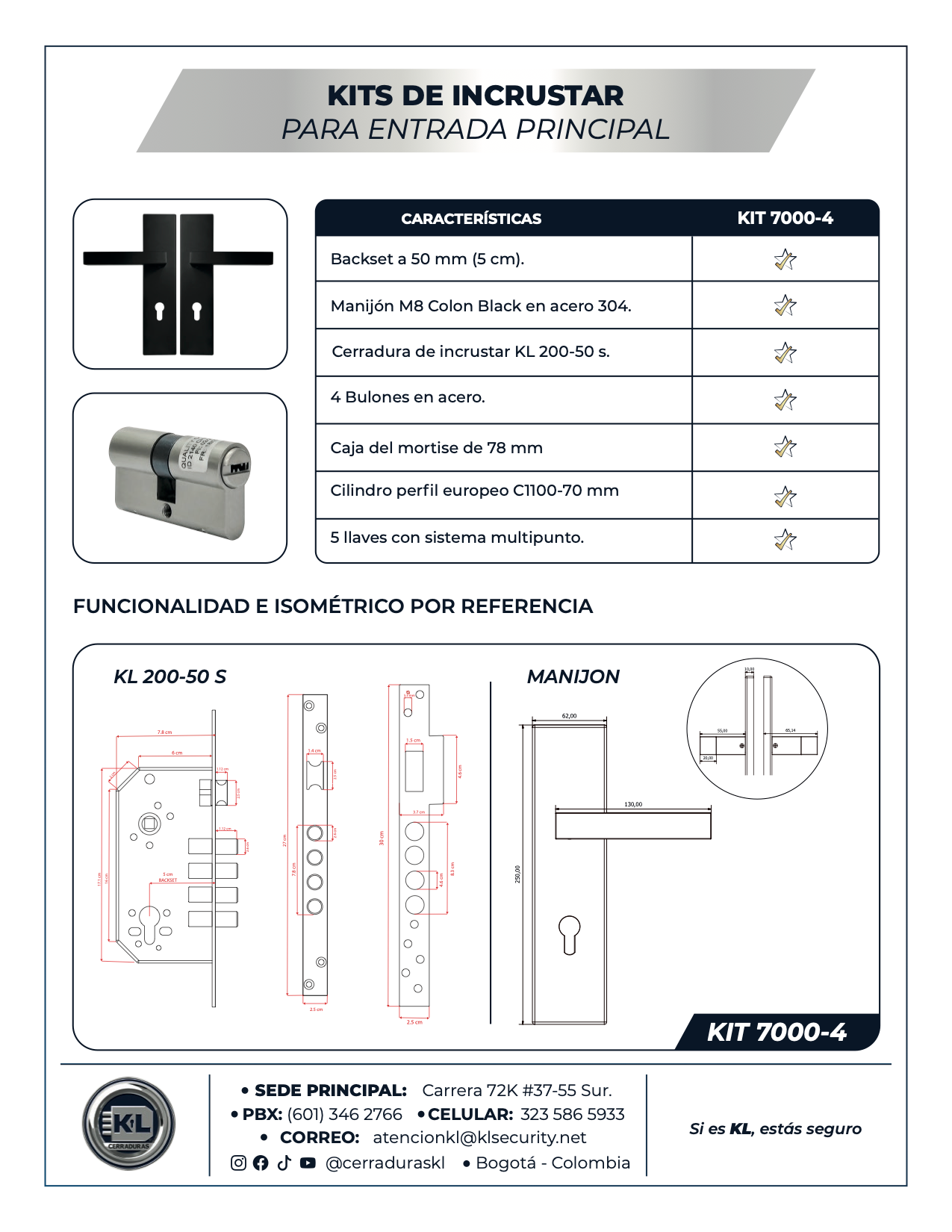 Kits De Incrustar Colon Black Para Entrada Principal 6000-4