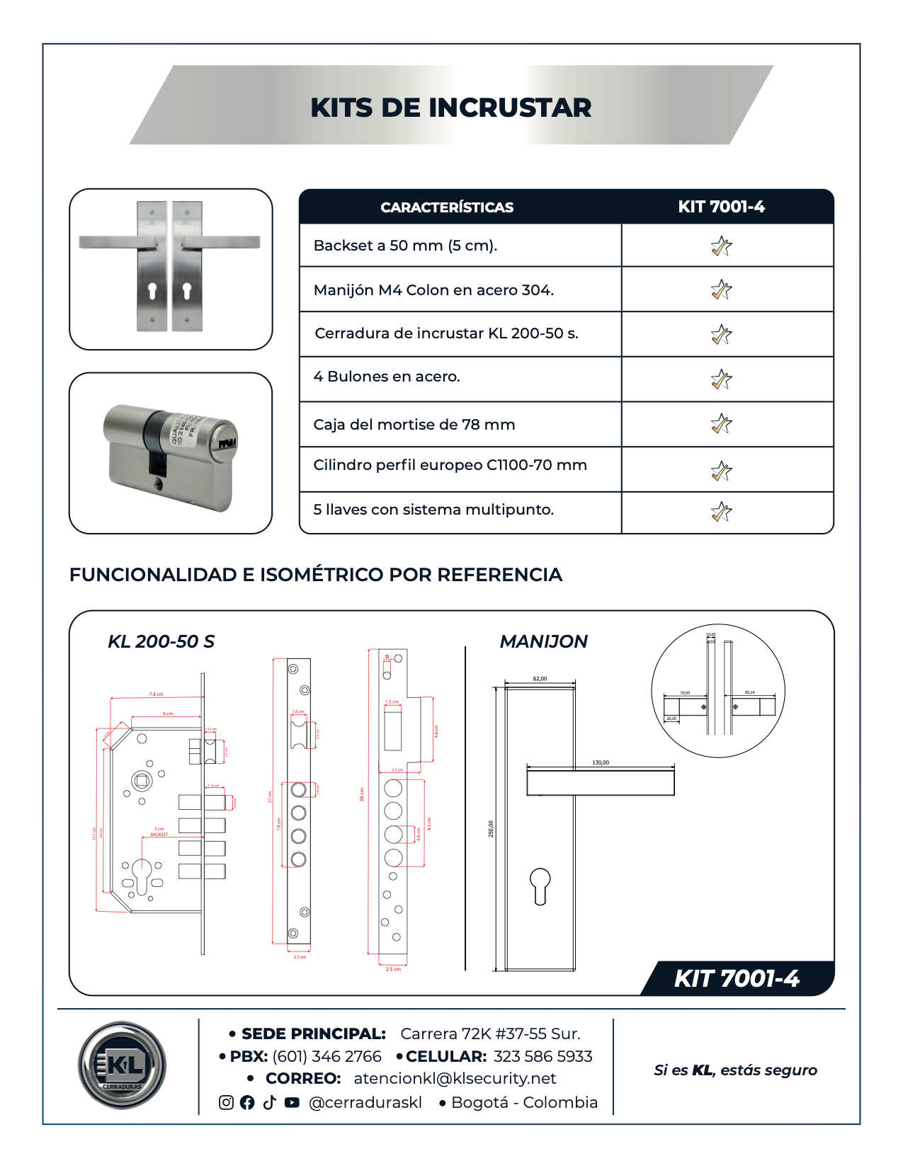Kits De Incrustar Colon Para Entrada Principal 6001-4