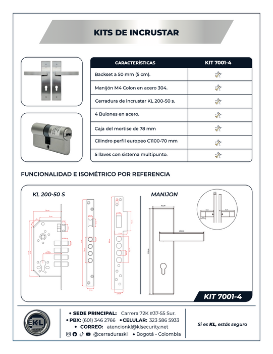 Kits De Incrustar Colon Para Entrada Principal 6001-4
