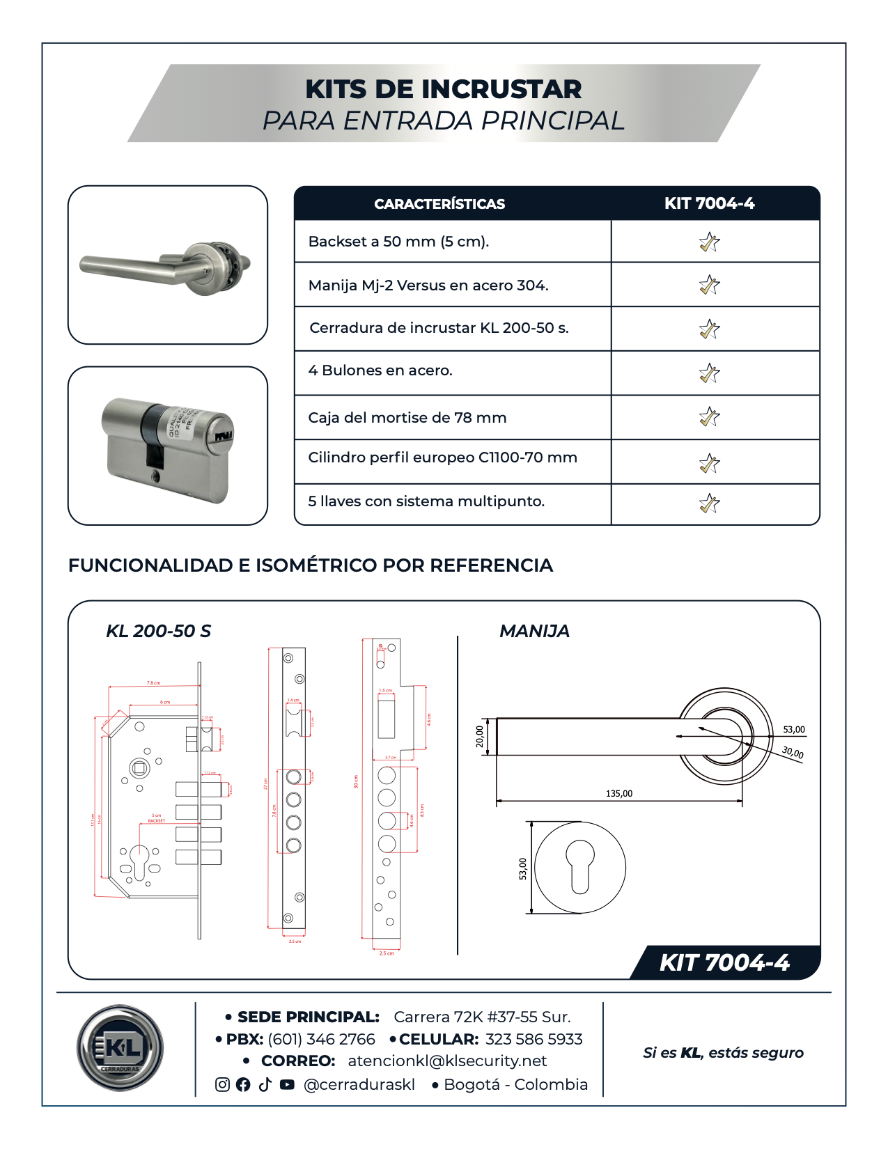 Kits De Incrustar Versus Para Entrada Principal 6004-4