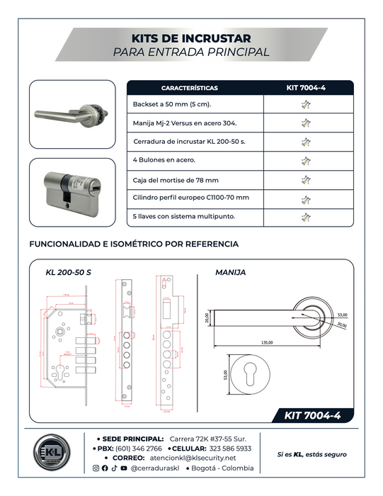 Kits De Incrustar Versus Para Entrada Principal 6004-4
