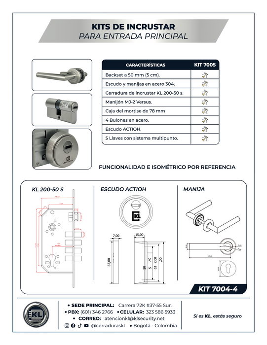 Kits De Incrustar Versus Actioh Para Entrada Principal 6005