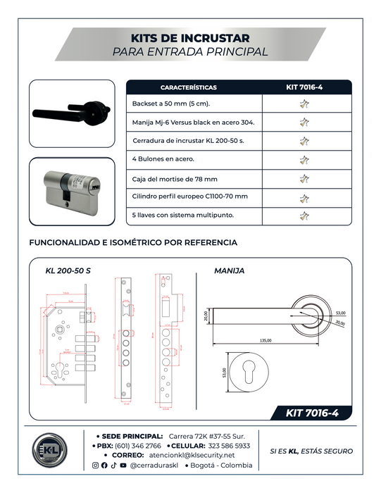 Kits De Incrustar Versus Black Para Entrada Principal  6016-4