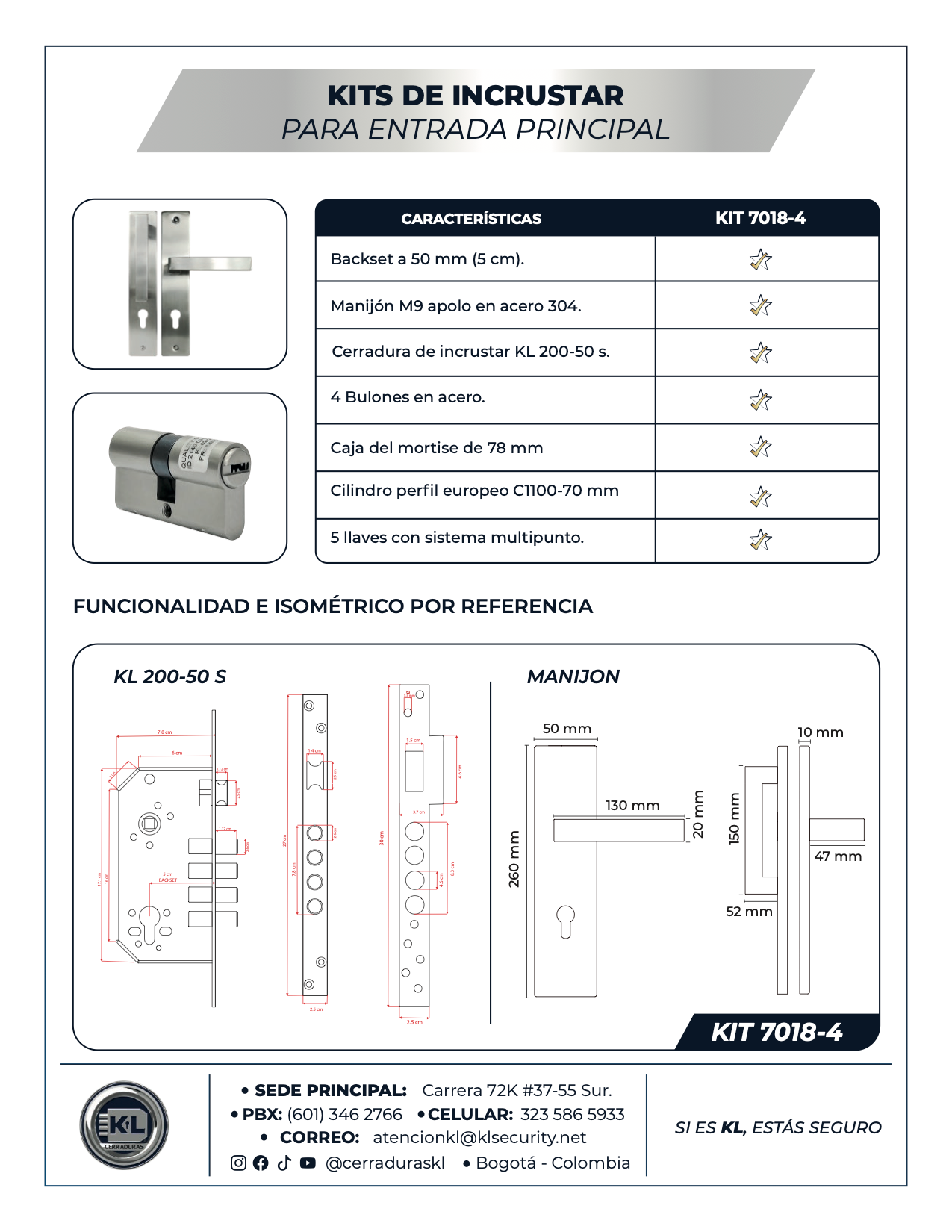 Kits De Incrustar Apolo Para Entrada Principal 6018