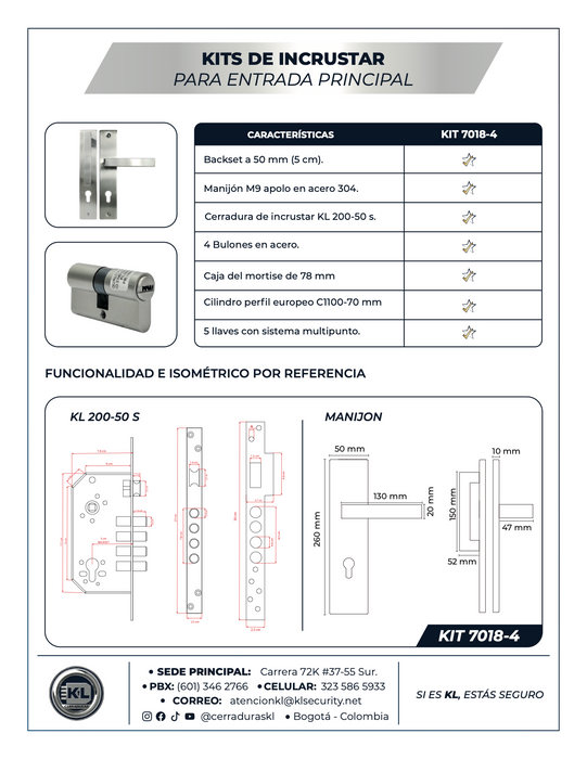 Kits De Incrustar Apolo Para Entrada Principal 6018