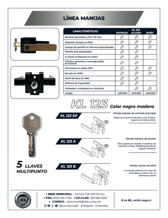 Manija KL 123 Sistema Tubular B