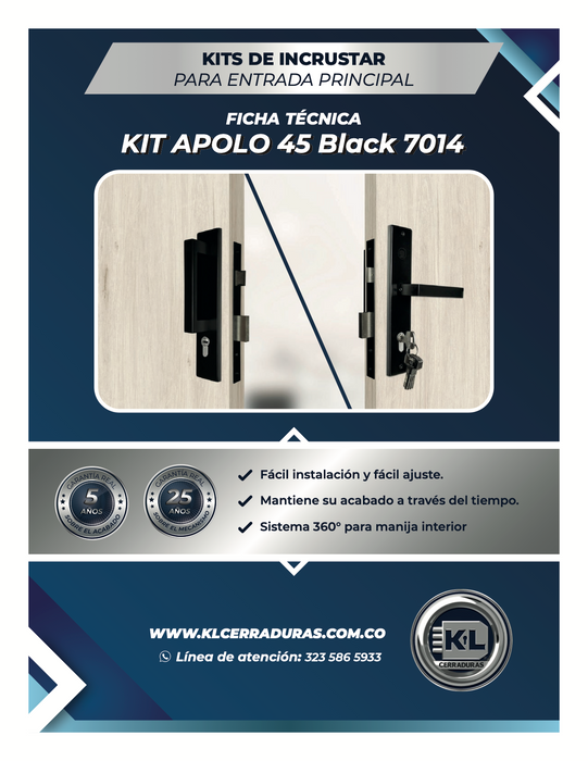 Kits De Incrustar Para Entrada Principal Apolo 45 Black 6014