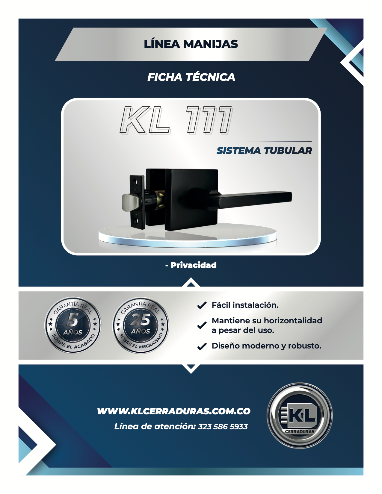 Manija KL 111 Sistema Tubular