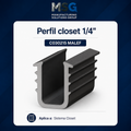 Goma para puerta corrediza de clóset Deluxe – Vidrio de 1/4″