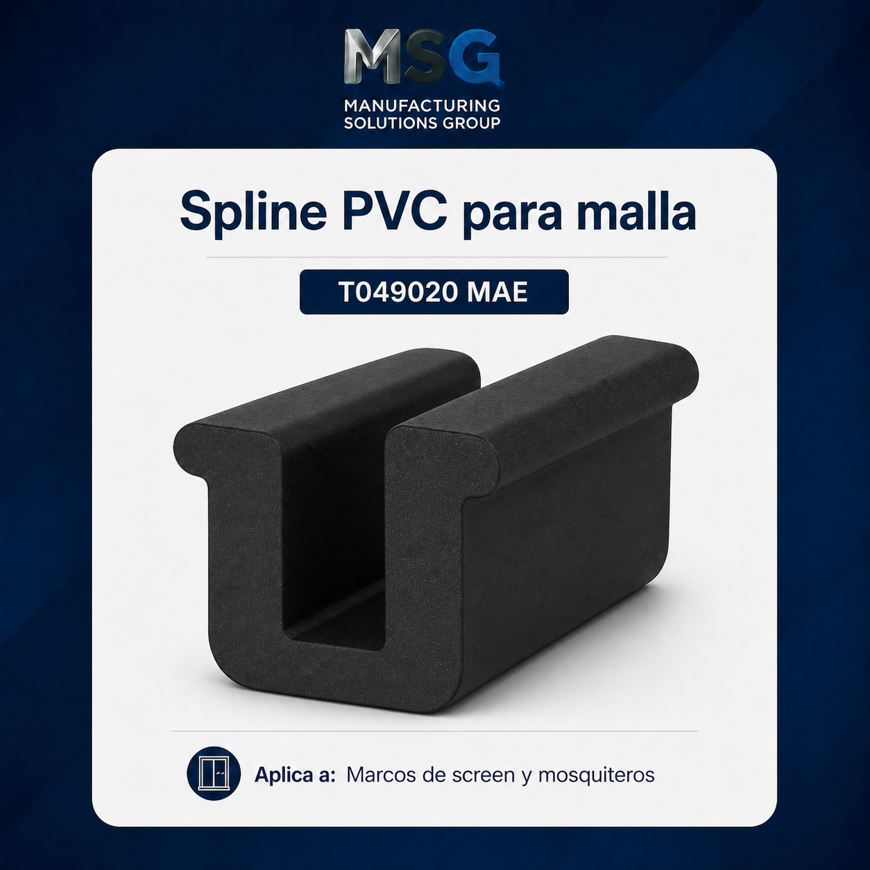 Spline PVC para malla T049020 MAE